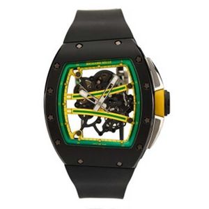 Richarmill Watch Tourbillon Automatyczne mechaniczne zegarki mechaniczne Szwajcarskie zegarki kobiet RM61-01 Yohan Blake Black Ceramic Manual Mechanical Men Wn-8yja