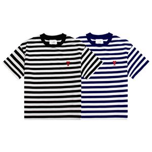 Mens Designer T Shirts Women tshirts Striped Loose Short Sleeve T-shirt Couple Tee Summer Top