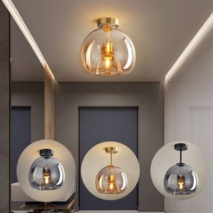 Modern Ceiling Lighting Minimalist Nordic texture LED Glass Ceiling Lamp aisle Corridor Lamp Creative Living Room Lights E27