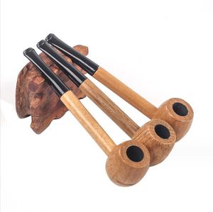 Hand Wood Smoking Pipe Tobacco Wooden Cigarette Herbal Filter Tips Pipes Handmade 153mm length Accessories Tools Oil Rigs