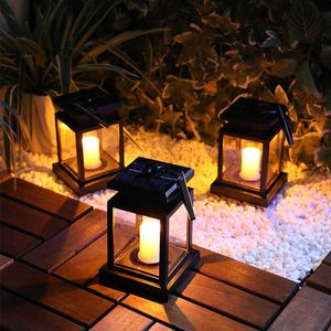 Lâmpadas de gramado ao ar livre Palácio solar Lanterna Camping Decoração da paisagem Courtyard Garden Led Led Candle Light Christmas Lamp P230406