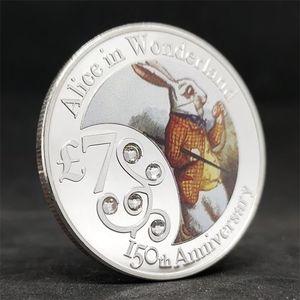 Декоративно -ремесленные монеты кролики Алиса в монетах чудес