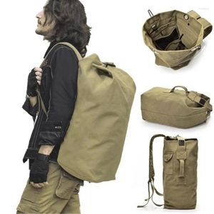 Duffel Bags Large Capacity Backpack Male Luggage Mountaineering Canvas Bucket Shoulder For Men Travel Hanbdag