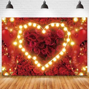 Украшение вечеринки розовые цветы стена свадебный фон пографии Love Heart Light Bokeh выпускной вечер вечерний фоновый фон po Studio pocall