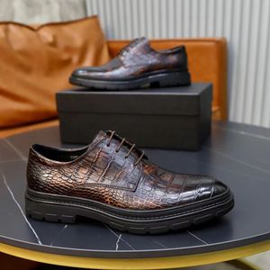 2023 Herrklänningskor Fashion Slip On Brand Designer Oxfords Business New Classic äkta läderlägenheter Herrdräkter Loafers Storlek 38-45 BHYU000002