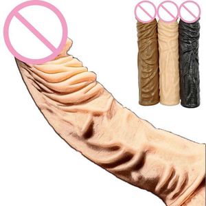 Sex Toy Massager 2 Storlek Återanvändbar extender Penis Sleeve Silikondildo för män Försena utlösning Kukring Intima varor