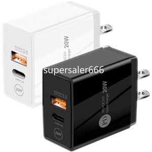 Schnelles Schnellladen 20W Dual Ports USB C Ladegerät Typ C PD Wandladegerät Eu US Stecker für IPhone 12 13 14 15 Pro Max Samsung HTC S1