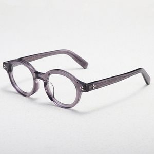 Optiska glasögon för män Kvinnor Retro Designer TVR OBJ Fashion Acetate Fiberglas Frames European och American Round Style Anti-Blue Light Lens Plate with Box