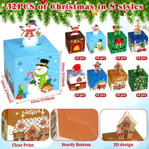 Juldekorationer Goody Candy Boxes For Gift Giver Xmas Treat Cookie Tins Holiday Cartboard Wrap Paper Holder Party Favor Supplie OTWRC