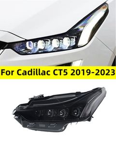 För Cadillac CT5 20 19-2023 Strålkastarenhet modifierad med LED-kristalllins som kör häst dagsljus