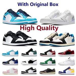 Box Jumpman Low Basketball Shoes Mens 여성 Mocha White Football Aluminum Wolf Grey Gym Red Tropical Teal University Blue Court Purple Bred Toe Sports Sneakers