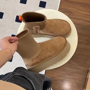 Uge Boot High Cut Mini Boots Tasman Weather Hybrid Slippers 5cm Platform Höjd Kvinnor Plattform Boot Australian Winter Mustard Seeds Chestnuts Tazz Slipper