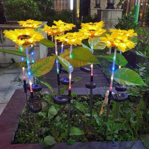 Газонные лампы светодиодные солнечные светильники на открытом воздухе подсолнечный подсолнечный двор ландшафтный сад