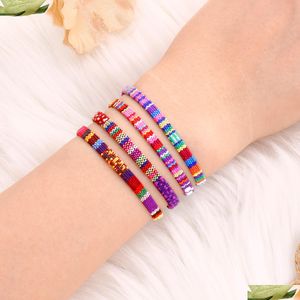 Chain Charm Lgbt Rainbow Rope Bracelets For Couple Pride Gay Women Men Handmade Woven Braided String Friendship Lover Jewelry G Dhczh