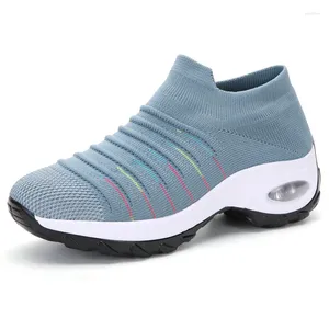 Dress Shoes Women's Air-cushioned Woven Sneakers Overshoes Fashion Casual Socks Women High Heels