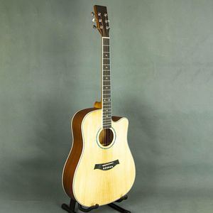 Conjunto de guitarra acústica iniciante - 41 polegadas Cutaway Design Soft Sound Acoustic Guitar