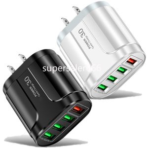 45W 4Usb Ports Schnelle Schnell Ladung EU US AC Home Reise Wand Ladegerät Power Adapter Für IPhone 15 14 11 12 13 Samsung Htc S1