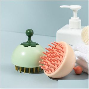 Spazzole da bagno Spugne Scrubbers Shampoobrush Mas Head Brush Shampoo Comb Sile Scalp Hair Cleaning Brushes Drop Delivery Dhj4S