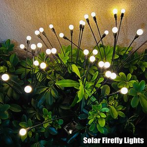 Lampade da prato 10 LED LED SOLAR Firefly Luci da giardino da esterno Lampade per fuochi d'artificio Paesaggio per illuminazione impermeabile Decorazione del cortile di Natale P230406