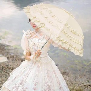Зонтичные черные вечеринка с покрытием свадьба жениться на зонтике для Lady Cos Кружевая принцесса густой анти -UV Sunny и Rainy