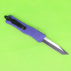 High Quality Purple 7 Inch 616 Mini Automatic Tactical Knife 440C Black & Wire Drawing Blade Zinc-aluminum Alloy Handle EDC Pocket Knives