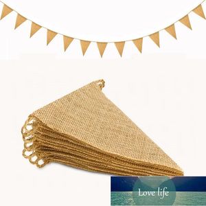 DIY Handmade Craft 13 Flags Burlap Bunting Banner Wedding Party Celebration Party Decoration Banner