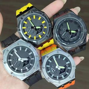 2024 New dual display dial men's sports watch multifunctional waterproof military quartz watch automatic LED light boy gift shockproof