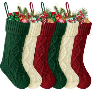 Christmas Stockings 18 Inches Large Personalized Knitted Christmas Stockings Decorations for Fireplace Xmas Tree Family Holiday Party Decor