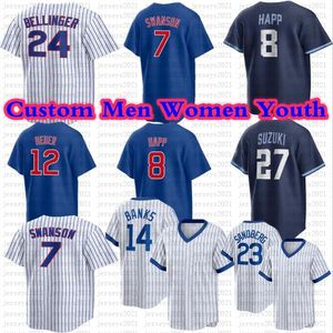 2023 Wrigleyville Dansby Swanson Baseballtrikot Cody Bellinger Marcus Stroman Ernie Banks Seiya Suzuki Brad Boxberger Ian Happ Nico Hoerner Ryne Sandberg