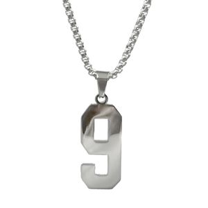 #9 Baseball Softball Numbers Pendant Men's Boys Sport Number Necklace Chain 24''