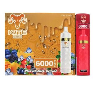 Penna vaporizzatore per narghilè Originale IQTE FILEX Shine 6000 Sbuffi 850mah 15ml Preriempito Autorizzato 10 colori Cigarrillos Vape Desechable