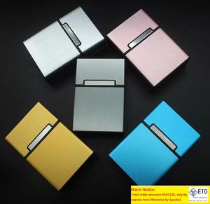 Lätt aluminium cigarettcigarettfodral tobakshållare ficklåda förvaring container 6 färger rökpåse gåva SN988