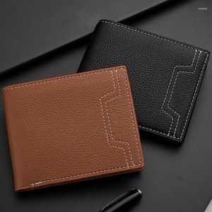 Wallets Short Wallet For Men Minimalist Pu Leather Multi-Card Holder 2023 Fashion Ultra-Thin Ly Designed Men'S