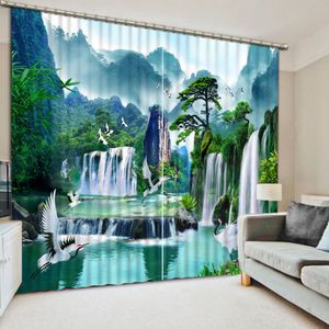 Beautiful Photo Fashion Customized 3D Curtains Nature scenery waterfall curtains personality curtains