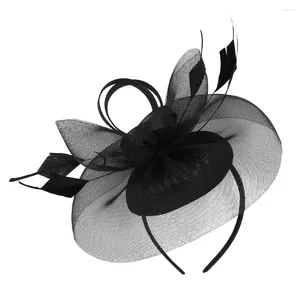 Bandanas barrette chapéu de seda cabelo bandana casamento gaze fio fascinator feminino banquete malha cocar silkies laços