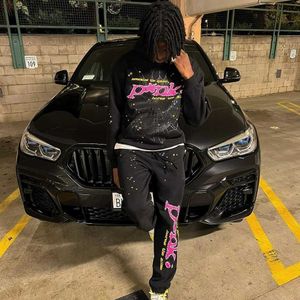 سراويل رجالي مصمم PINK Sp5der Tech Fleece Pant 555555 أسود Tracksuit Young Thug Spider Hoodie 555 Hoodies Cotton BL