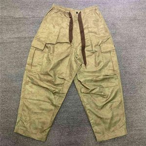 KAPITAL KOUNTRY FASION PANTS MENSOLY ARMY GREEN CARGO WOMEN PANTS ELASTIC DRAWSTRING OUNSERS日本のストリートウェアT22080248A