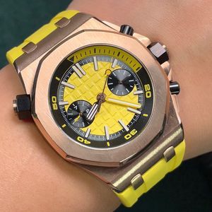 Mens Watch Quartz Ruch Watches 42 mm świetliste zegarek na rękę Sapphire Wodoodporny gumowy pasek Montre de Luxe