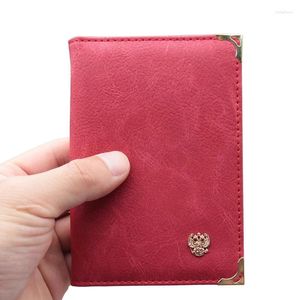 Card Holders PU Leather Red Russian Passport Covers Men Women Documents Holder Case Retro Wallet Auto Driver License Bag Porte Carte
