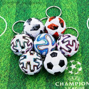 Keychains Lanyards 2022 European Football Imitation Leather Key Ring Match Ball Souvenir Key Chains Keychain That Brings Good Luck In Scoring GoalsL231107