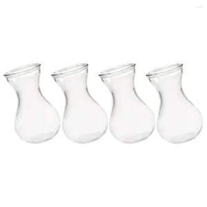 Vases 4 Pcs Floral Decorations Hyacinth Vase Glass Office Flower Stand Desktop Holder Household Creative Woman