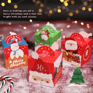 Juldekorationer julen Goody Present Boxes 3D Buffalo Plaid Xmas Candy Treat Box Red and Black Christmas Favor Box Holiday Gift OT4OU