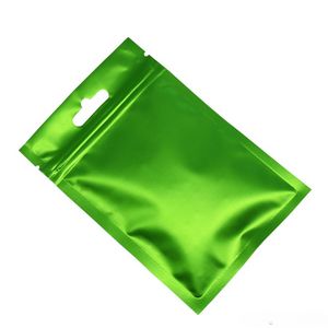 Classic Green Matte Front Clear Foglio di alluminio con chiusura a zip Borse per imballaggio per semi Fagioli Foglio di Mylar Custodia richiudibile per appendere 100 pz / lotto