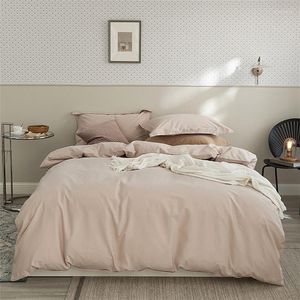 Bedding Sets 2023 Est Four-piece Simple Cotton Double Household Bed Sheet Quilt Cover Embroidered Comfortable Fashion Light Pink