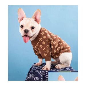 Hundkläder Classic Luxury Dog Clothes Dachshund Sweaters For Small Dogs Hög elasticitet Mjuk och bekväm designer Pet Sweater Dro Dhav9