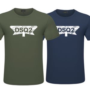 DSQ2 DSQICON2 قمصان مطبوعة الرجال والنساء اتجاه الموضة الكلاسيكية للعلامة التجارية البسيطة في الشوارع العلامة التجارية قصيرة الأكمام قصيرة