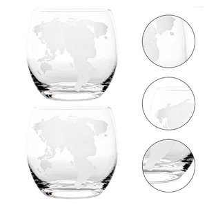 Muggar 2 st luau Party Clear Espresso Beer Cup Smoothie Drinks Map Print Mug Drink Holder Glasses Goblet