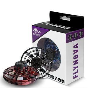 UFO Fidget 스피너 장난감 어린이 휴대용 플라잉 360 ﾰ 회전하는 빛나는 LED 조명 릴리스 크리스마스 플라잉 장난감 선물 드롭 배송