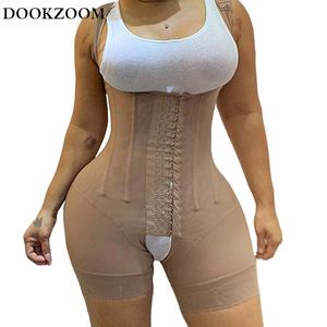 Midja mage shaper formning bodysuit kvinnors bukkontroll bodysaper hög kompressionskläder buk midja tränare öppen byst fajas ben bodysuit 230406