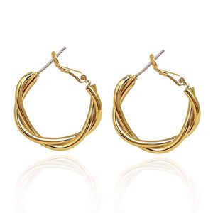 Geometric Fashion Interweave Twist Metal Circle Round Hoop Earrings for Women Accessories Retro Party Jewelry gift